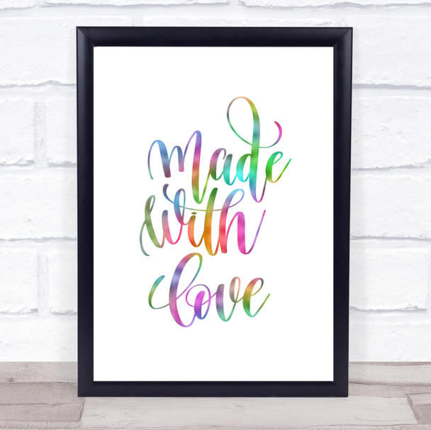 Made With Love Rainbow Quote Print