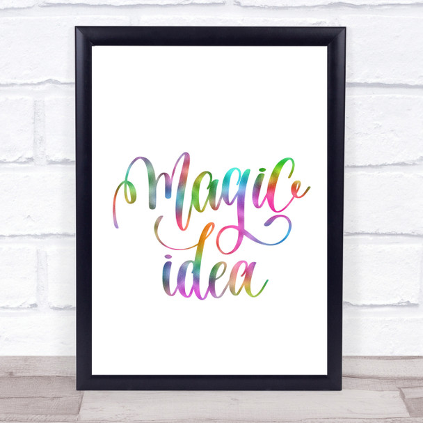 Magic Idea Rainbow Quote Print