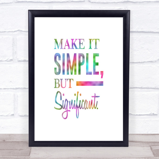 Make It Simple Rainbow Quote Print