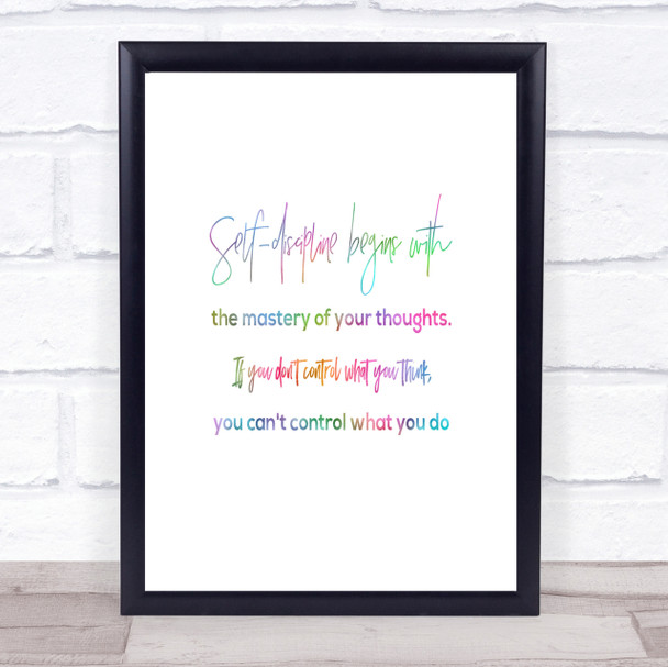 Mastery Of Your Thoughts Rainbow Quote Print