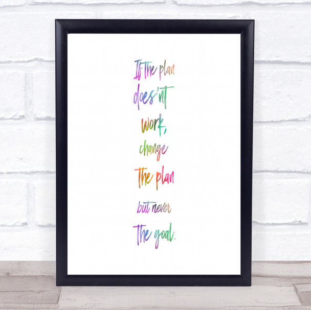 Plan Doesn't Work Rainbow Quote Print