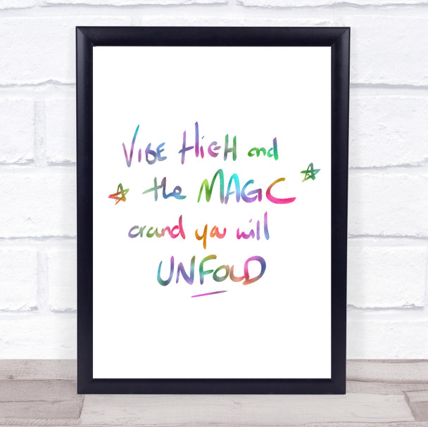 Ride High Magic Rainbow Quote Print
