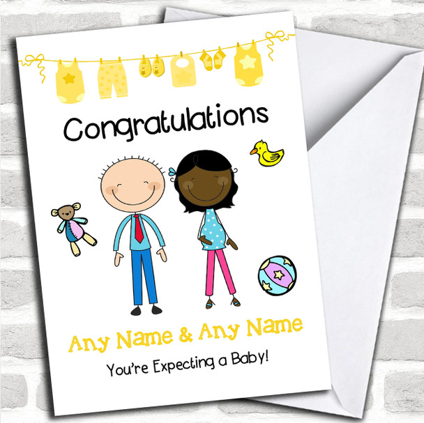 Cute Black Mum 2 Be Congratulations Expecting A Baby Personalized Pregnancy Card