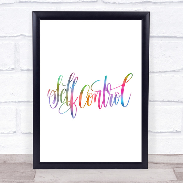 Self Control Rainbow Quote Print