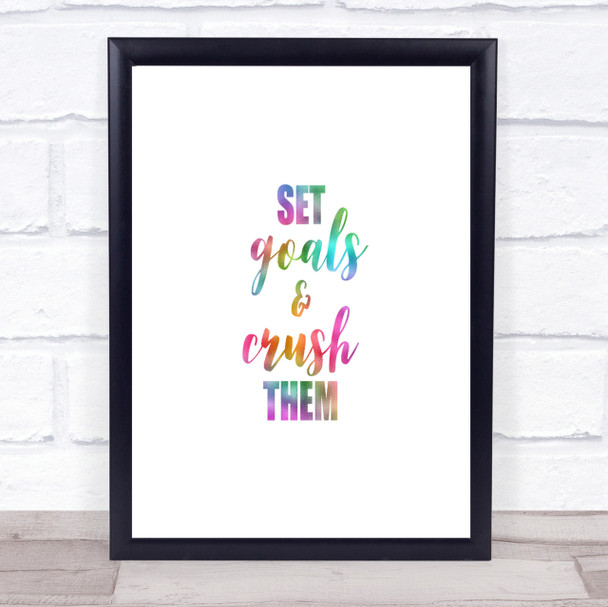 Set Goals Rainbow Quote Print