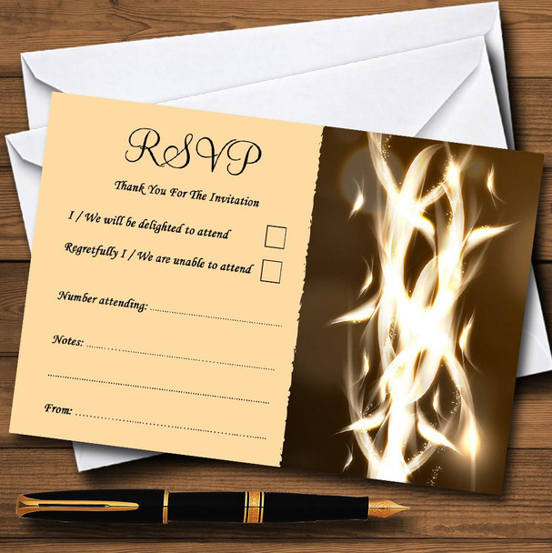 Brown Feather Flame Personalized RSVP Cards