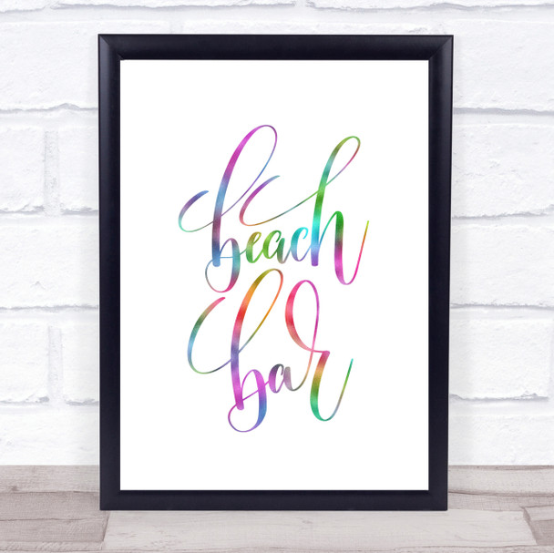 Beach Bar Rainbow Quote Print