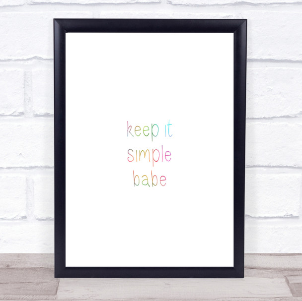 Simple Babe Rainbow Quote Print