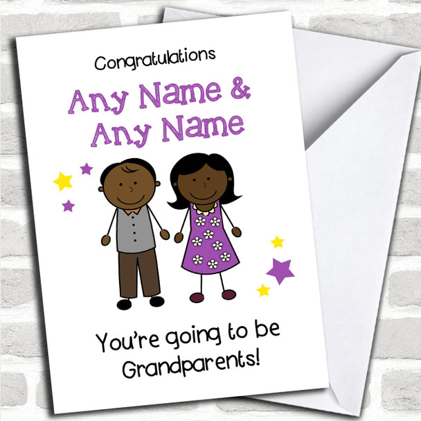 Expecting A Grandchild New Grandparents Black Couple Personalized Pregnancy Card