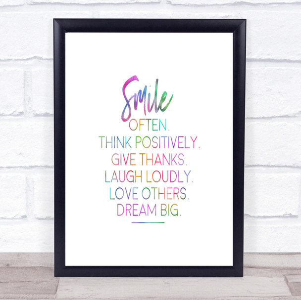 Smile Often Rainbow Quote Print