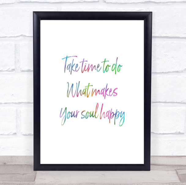 Soul Happy Rainbow Quote Print