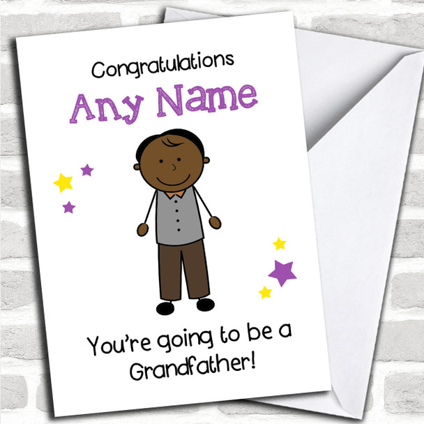 Expecting A Grandchild New Grandfather Black Man Personalized Pregnancy Card