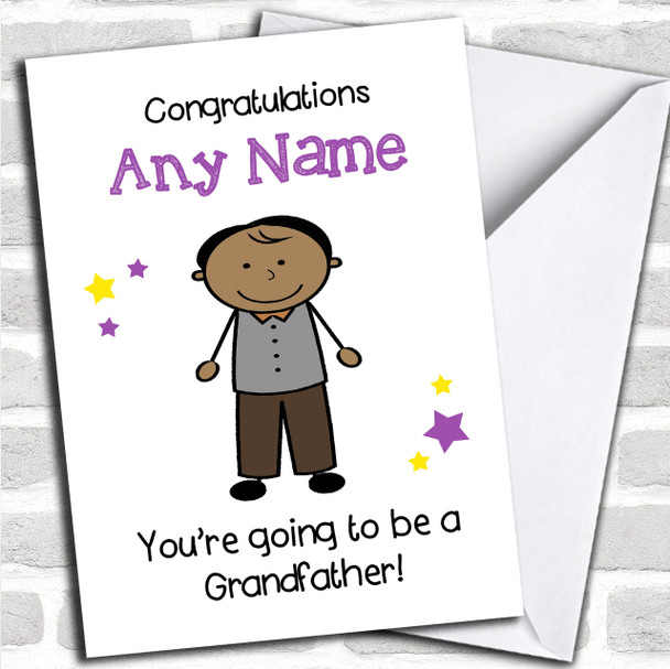 Expecting A Grandchild New Grandfather Asian Man Personalized Pregnancy Card