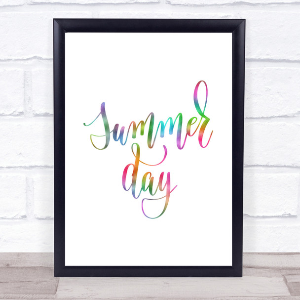Summer Day Rainbow Quote Print