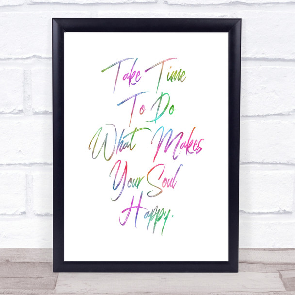 Take Time Rainbow Quote Print