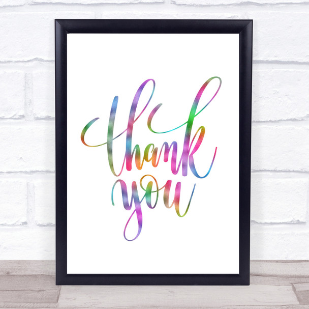 Thankyou Rainbow Quote Print