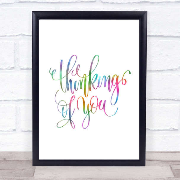 Thinking Of You Rainbow Quote Print
