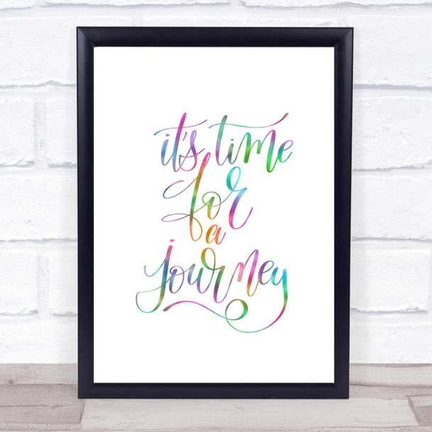 Time For As Journey Rainbow Quote Print