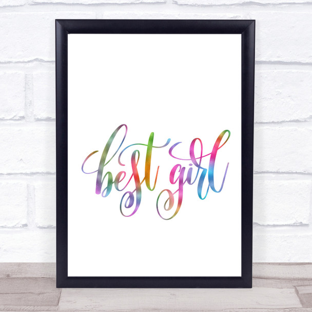 Best Girl Rainbow Quote Print