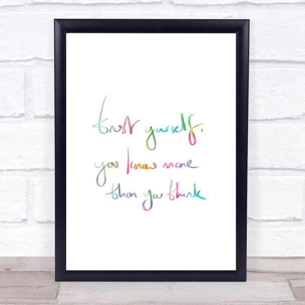 Trust Yourself Rainbow Quote Print