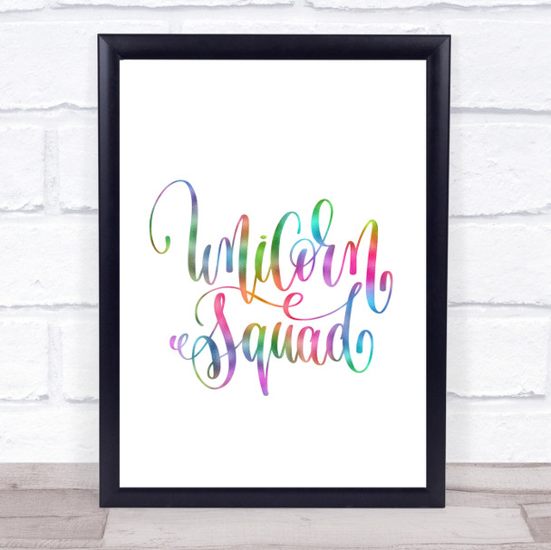 Unicorn Squad Rainbow Quote Print