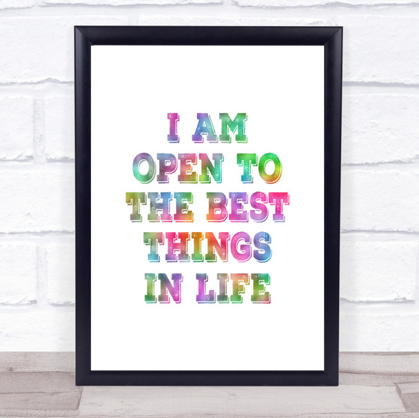 Best Things In Life Rainbow Quote Print