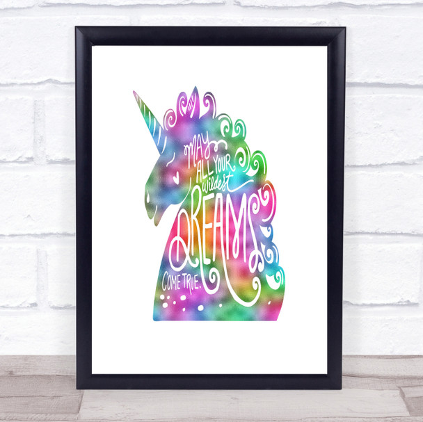 Wildest Dreams Unicorns Rainbow Quote Print