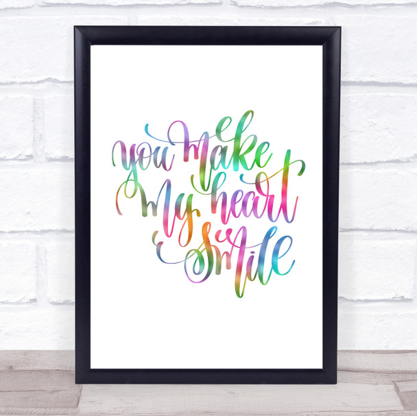 You Make My Heart Smile Rainbow Quote Print