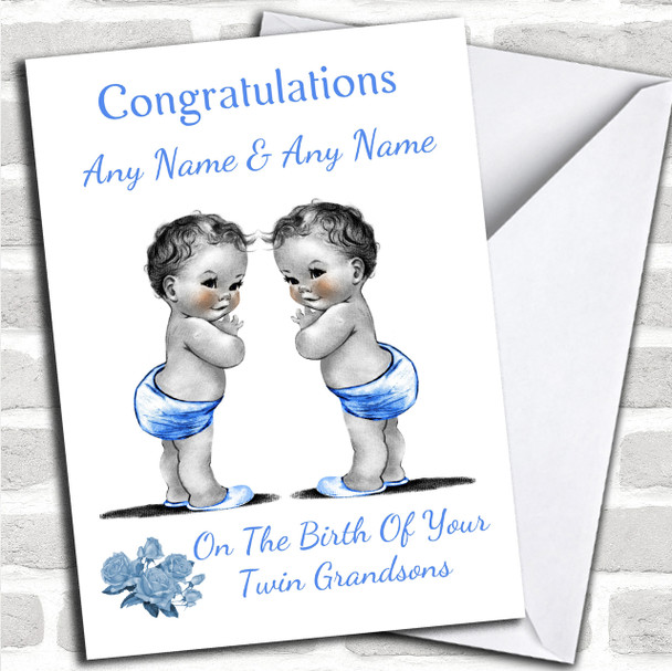 Cute You Have New Twin Grandsons Baby Boys Personalized New Baby Card