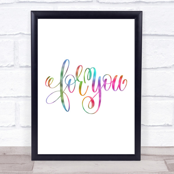 Christmas For You Rainbow Quote Print