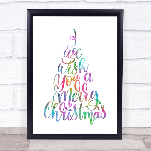 Christmas I Wish You A Merry Xmas Rainbow Quote Print