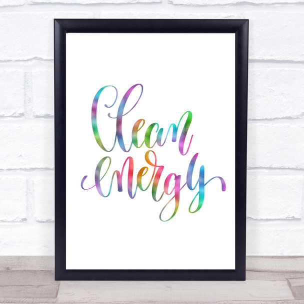 Clean Energy Rainbow Quote Print