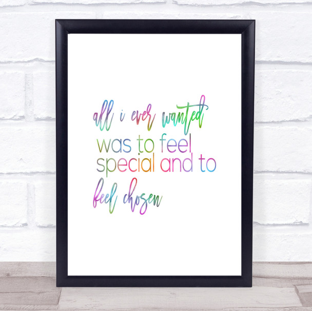 All I Wanted Rainbow Quote Print