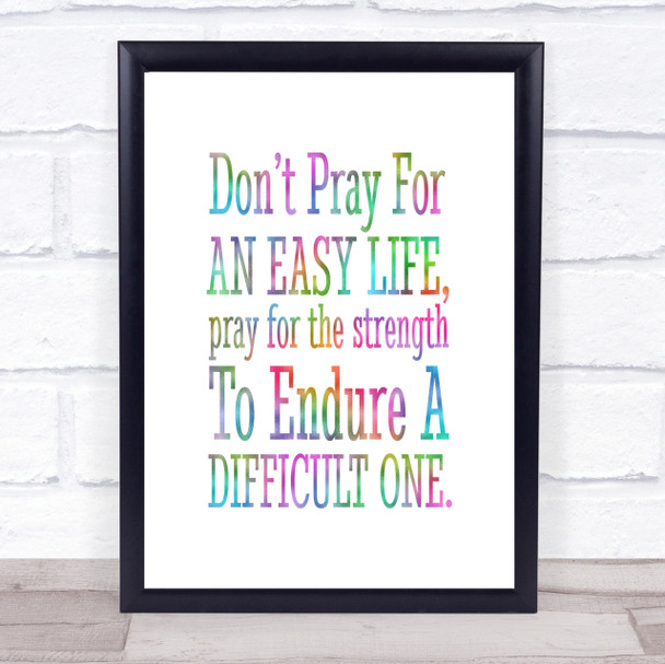 Don't Pray Rainbow Quote Print