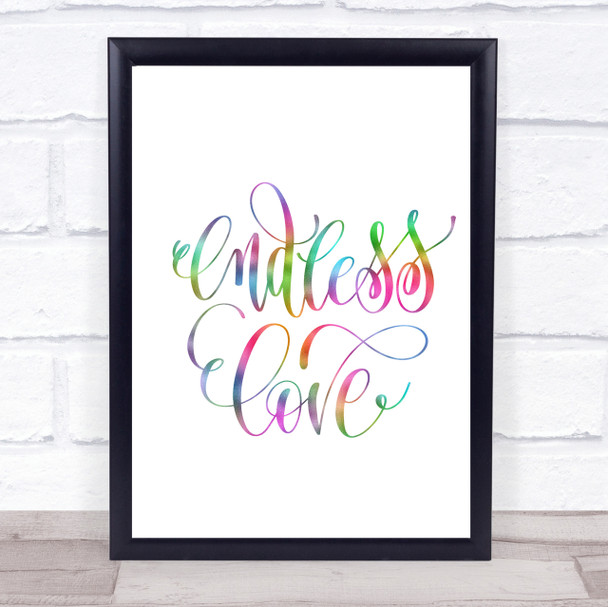 Endless Love Rainbow Quote Print