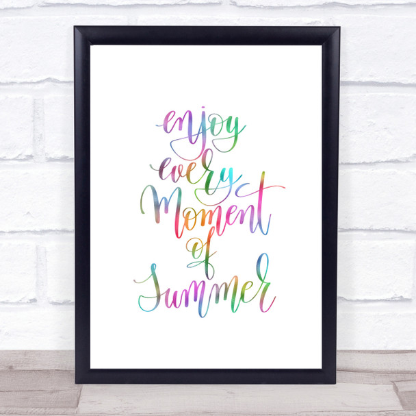 Enjoy Summer Moment Rainbow Quote Print