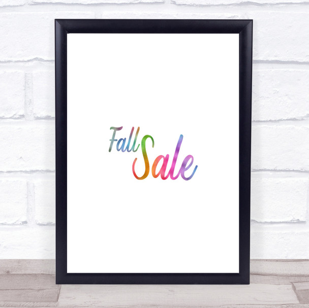 Fall Sale Rainbow Quote Print