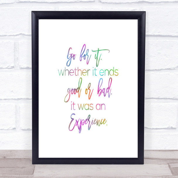 Go For It Rainbow Quote Print