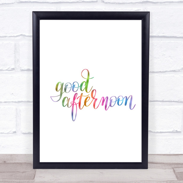 Good Afternoon Rainbow Quote Print