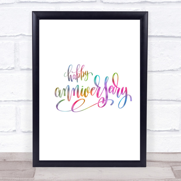 Happy Anniversary Rainbow Quote Print