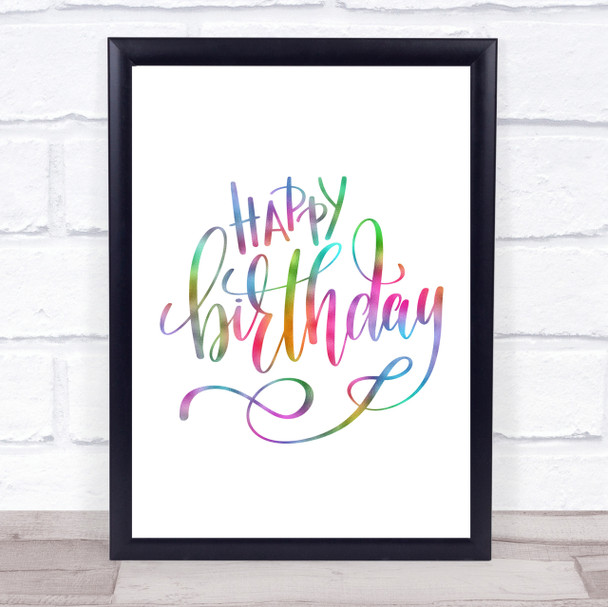 Happy Birthday Quote Rainbow Quote Print