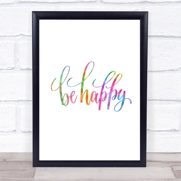 Happy Rainbow Quote Print