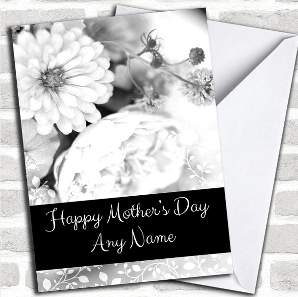 Black & White Vintage Roses Personalized Mother's Day Card