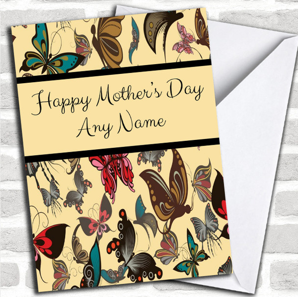 Stunning Vintage Butterfly Deco Personalized Mother's Day Card