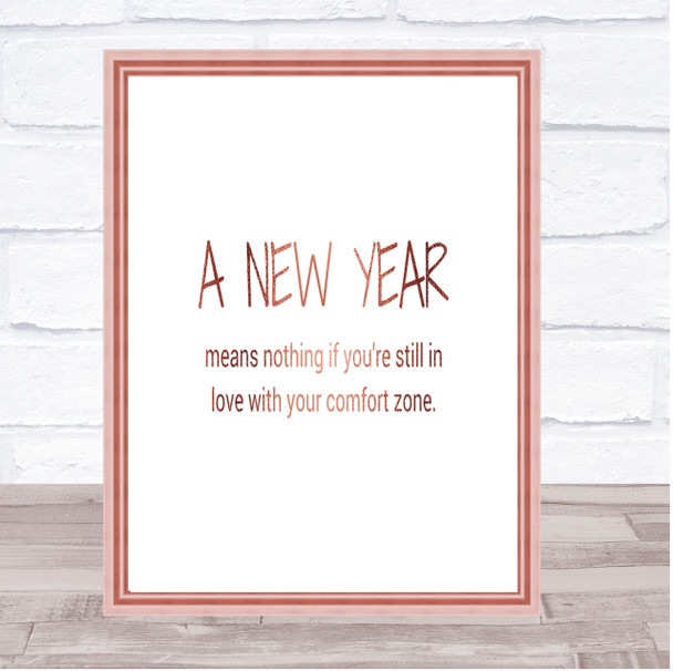 A New Year Quote Print Poster Rose Gold Wall Art