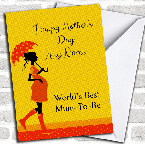 Bright Pregnant Mum To Be Personalized Mother's Day Card