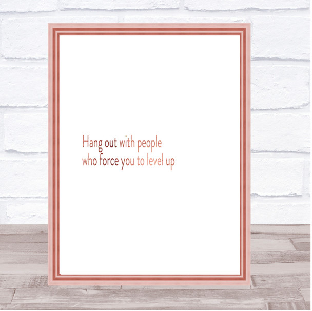 Level Up Quote Print Poster Rose Gold Wall Art