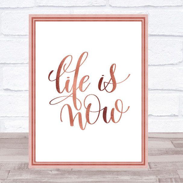 Life Snow Quote Print Poster Rose Gold Wall Art