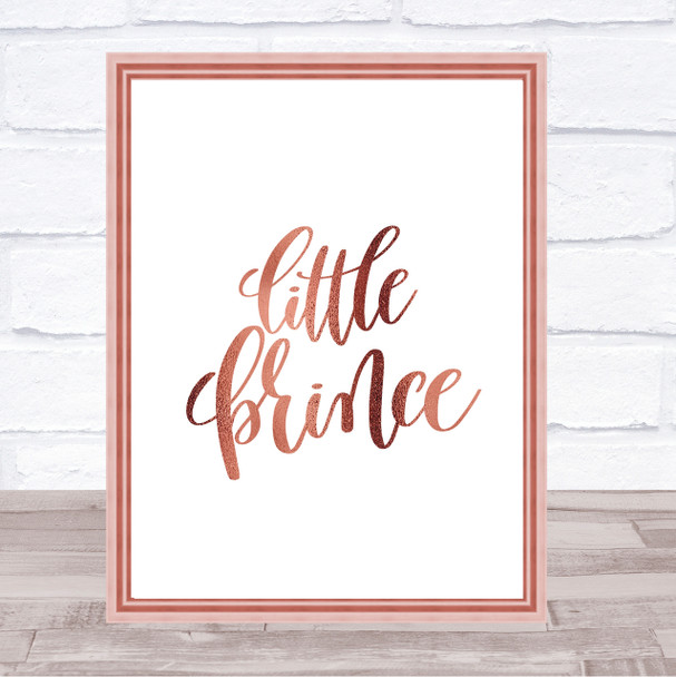 Little Prince Quote Print Poster Rose Gold Wall Art