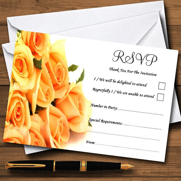 Orange Yellow Roses Personalized RSVP Cards